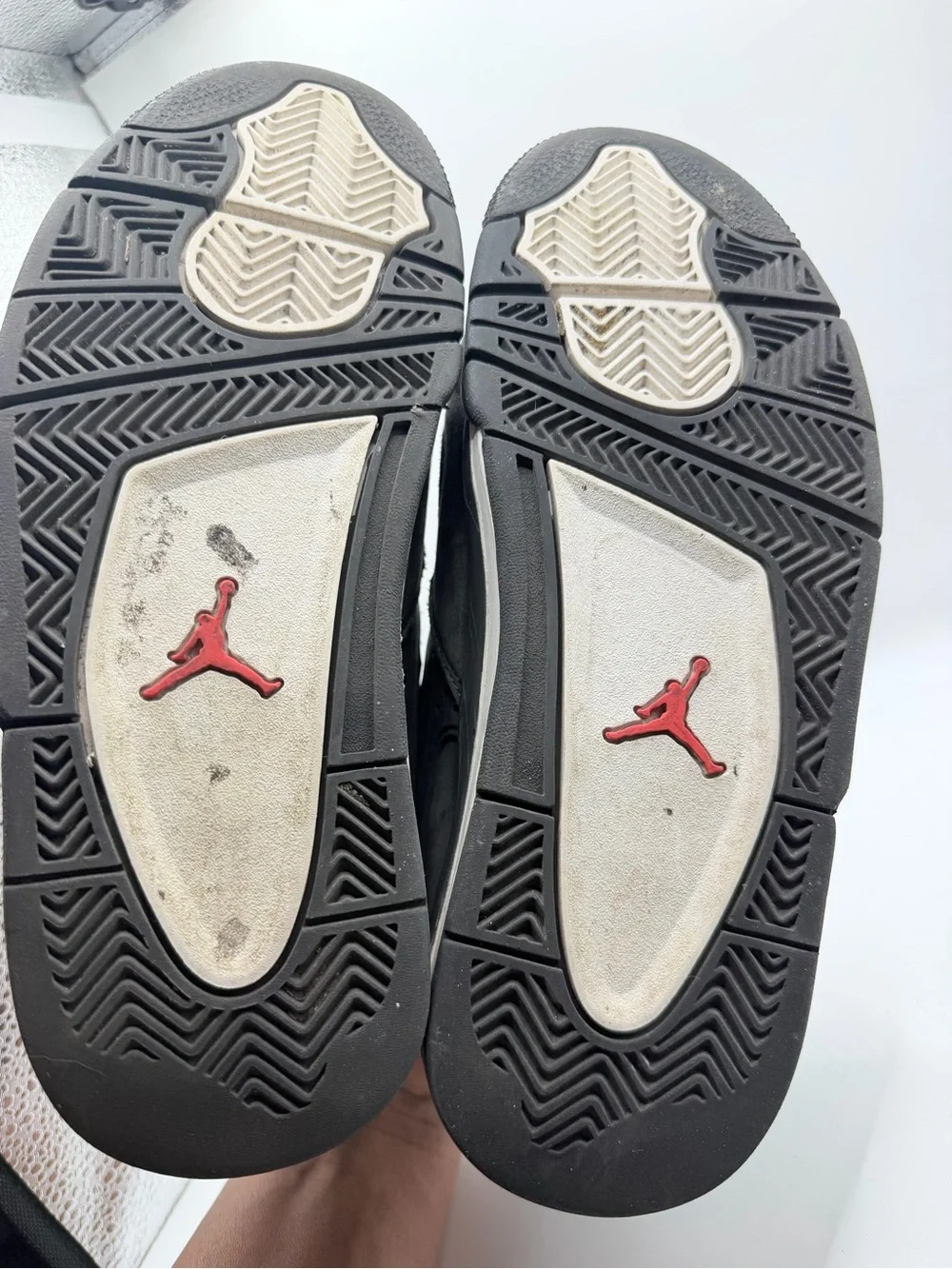 Jordan Kids Gray Sneakers with Red Swoosh